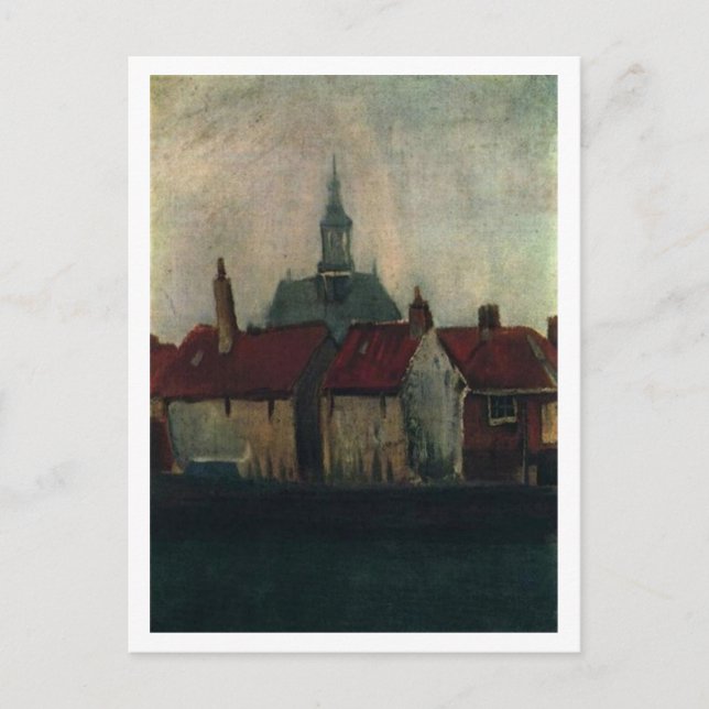 Old Houses with New Church, Vincent van Gogh Postcard (Front)