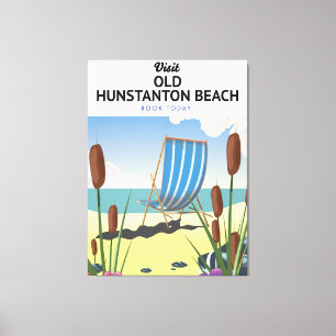 Old Hunstanton beach travel poster Canvas Print