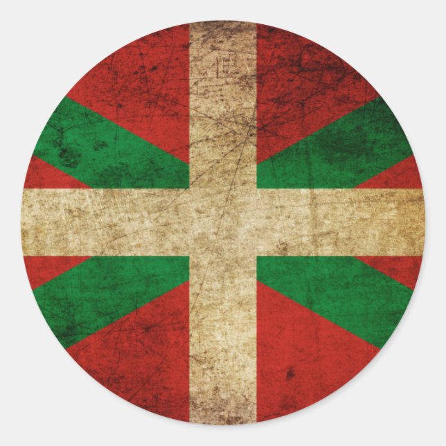 Old Ikurriña Classic Round Sticker (Front)