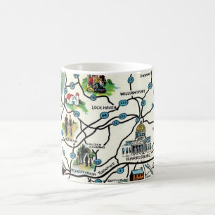 Old Illustrated Pennsylvania Map Mug