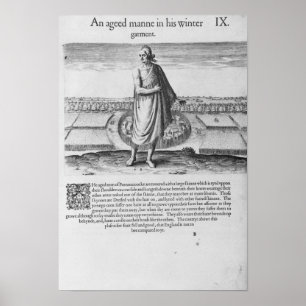 Old Indian Man in his Winter Garment Poster