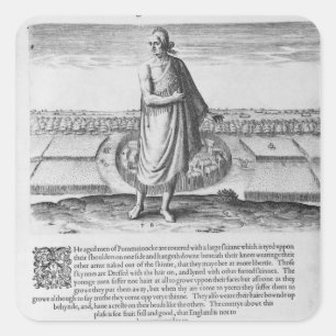 Old Indian Man in his Winter Garment Square Sticker