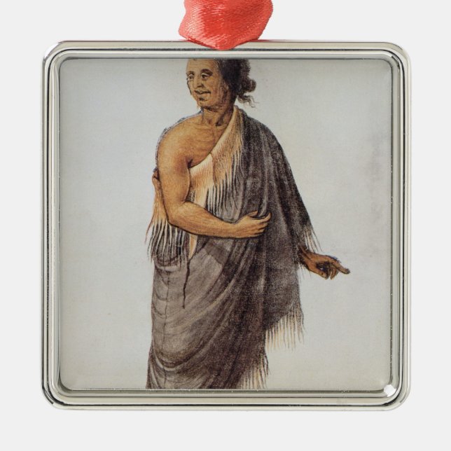 Old Indian Man Metal Ornament (Front)