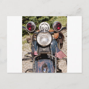 old Indian Police Motorcycle Postcard