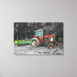 Old International Tractor Painterly Canvas Print