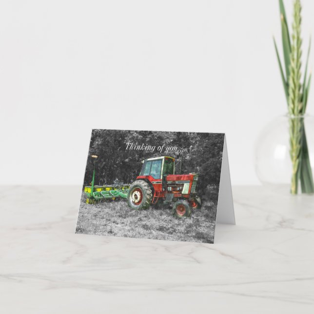 Old International Tractor Painterly Card (Front)