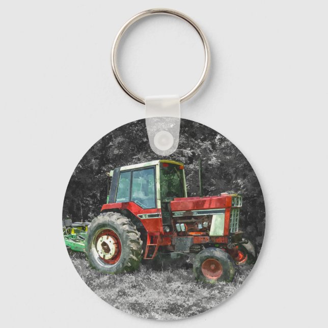 Old International Tractor Painterly Keychain (Front)