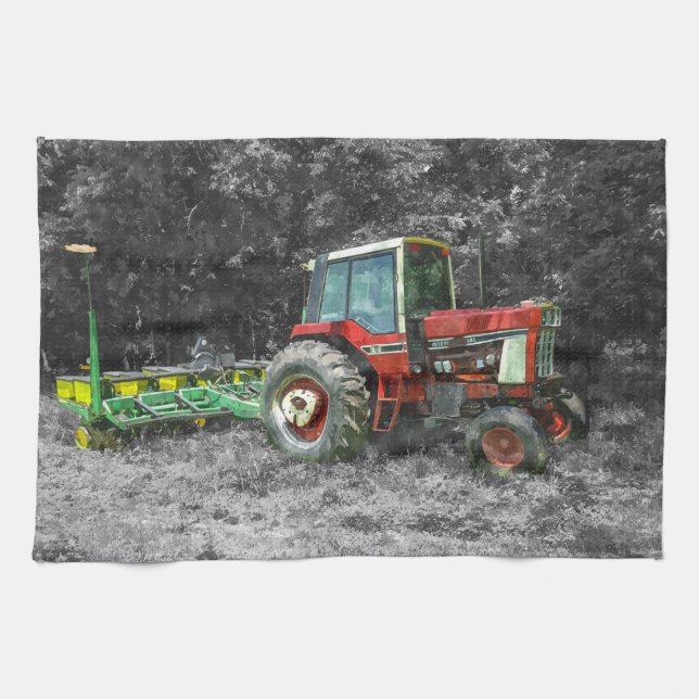 Old International Tractor Painterly Kitchen Towel (Horizontal)