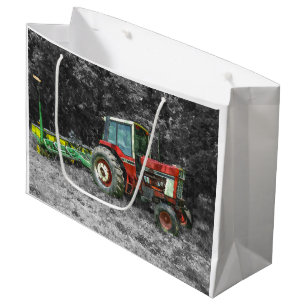 Old International Tractor Painterly Large Gift Bag