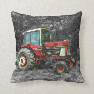 Old International Tractor Painterly Throw Pillow