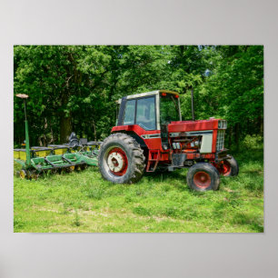 Old International Tractor Poster