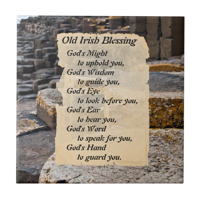 Old Irish Blessing Giants Causeway Ireland Tile (Front)