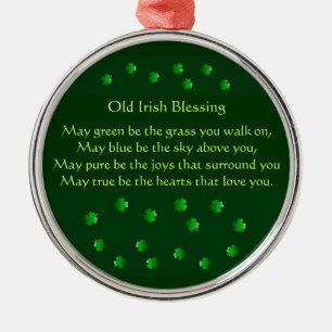 Old Irish Blessing Metal Ornament