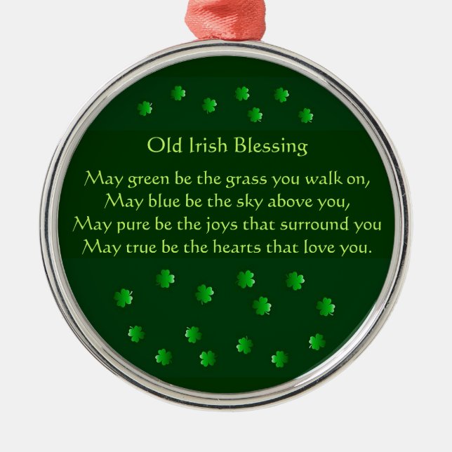 Old Irish Blessing Metal Ornament (Front)
