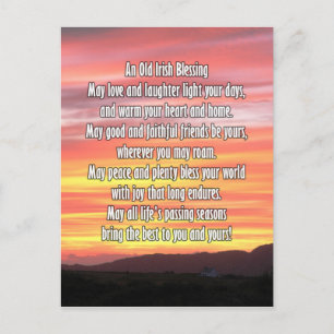 Old Irish Blessing Postcard