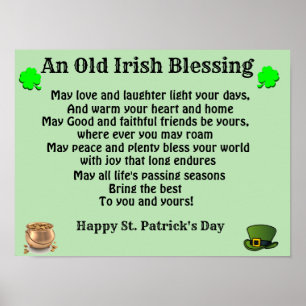 OLD IRISH BLESSING  POSTER