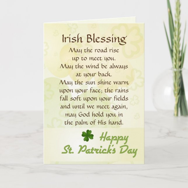 Old Irish Blessing St. Patrick's Day Custom Card (Front)