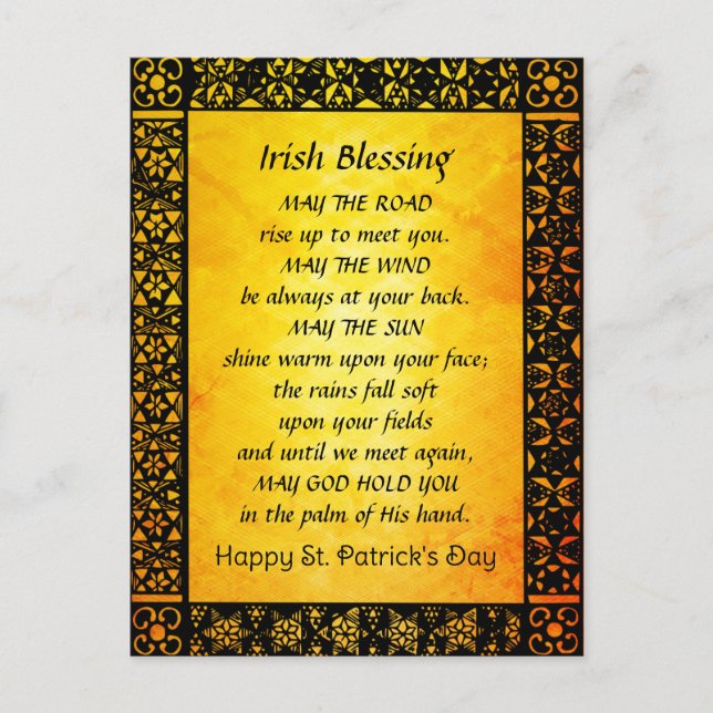 Old Irish Blessing, St. Patrick's Day Postcard (Front)
