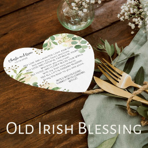 Old Irish Blessing & Wedding Greenery 3 Paper Coaster