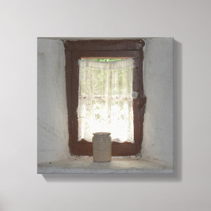 Old Irish kitchen window Canvas Print