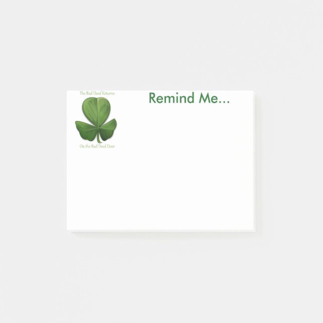 Old Irish Sayings. Memo Notes (Front)