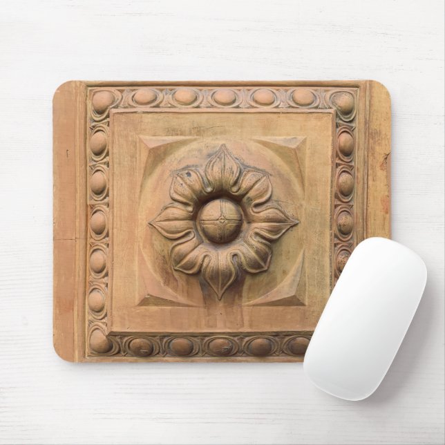 Old Italian terracotta floral plaque, rosette tile Mouse Pad (With Mouse)