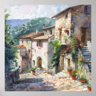 Old Italian Village  Poster
