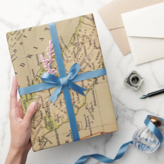 Old Italy Physical Map (1881) Wrapping Paper
