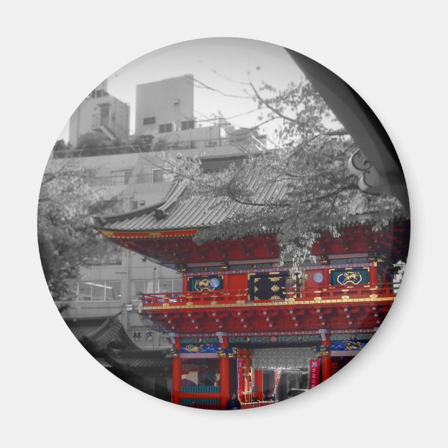 Old Japanese Temple Magnet (Front)