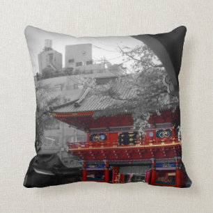 Old Japanese Temple Throw Pillow