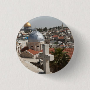 Old Jerusalem's Skyline 1 Inch Round Button