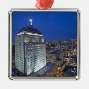 Old John Hancock Building with Boston in the Metal Ornament
