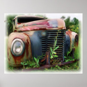 Old Junk International Truck Poster