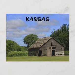 Old Kansas Country Barn Post Card