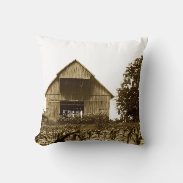 Old Kentucky Barn Throw Pillow (Front)