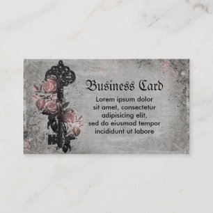 Old Key and Roses Business Card