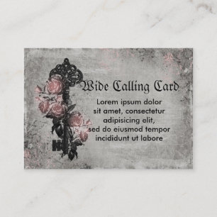 Old Key and Roses Custom Photo Calling Card