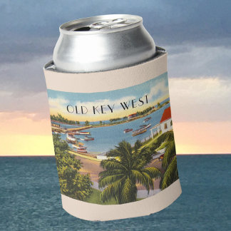 Old Key West Florida Garrison Bight vintage Can Cooler