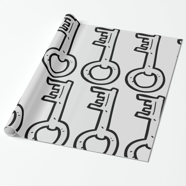 Old Key Wrapping Paper (Unrolled)