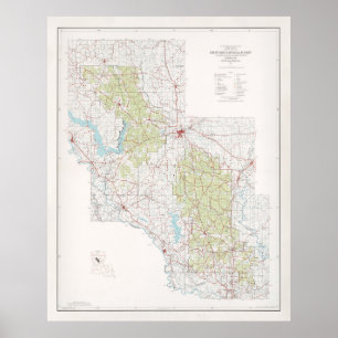 Old Kisatchie National Forest Map (1967)  Poster