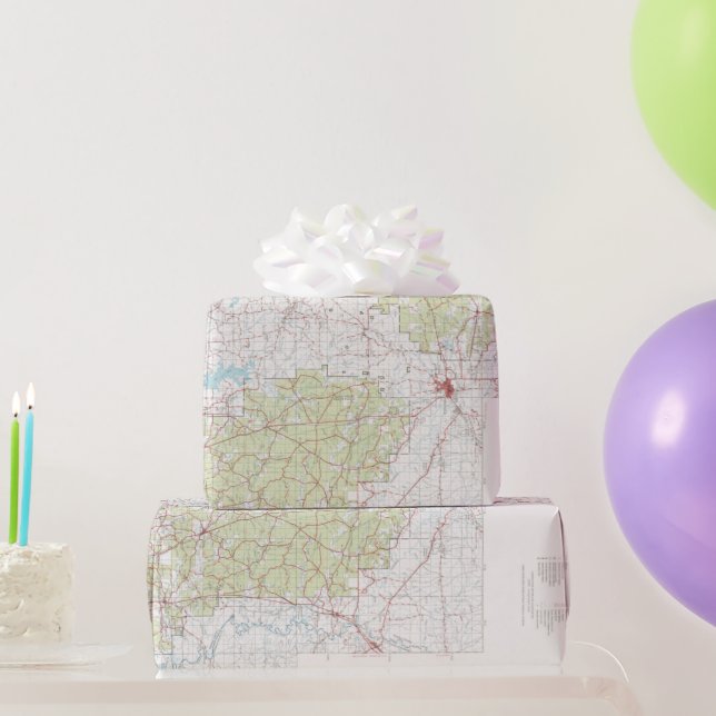 Old Kisatchie National Forest Map (1967)  Wrapping Paper (Party Gifts)