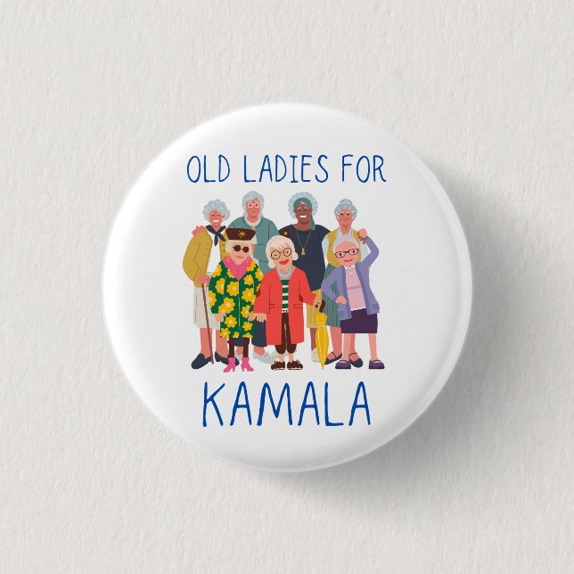 Old Ladies for Kamala  1 Inch Round Button (Front)