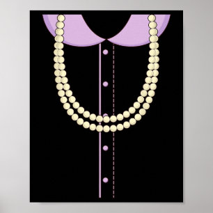 Old Lady Costume 100 Days Of School Pearls Grandma Poster