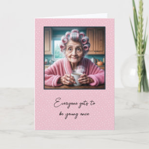 Old Lady Getting Old Card