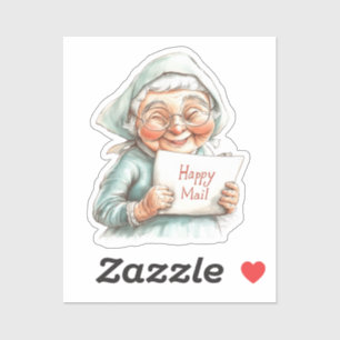 Old Lady, Happy Mail, Sticker