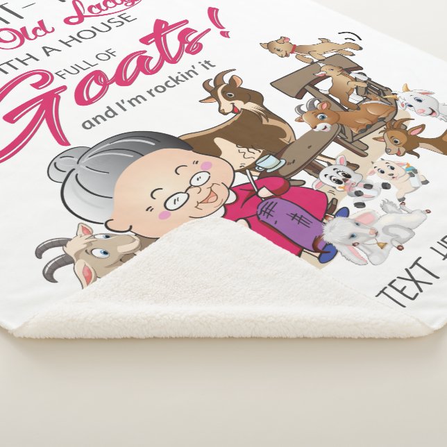 Old Lady House Full of Goats Sherpa Blanket (3/4)