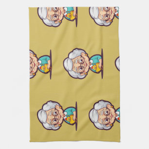 Old lady with Chicken Kitchen Towel