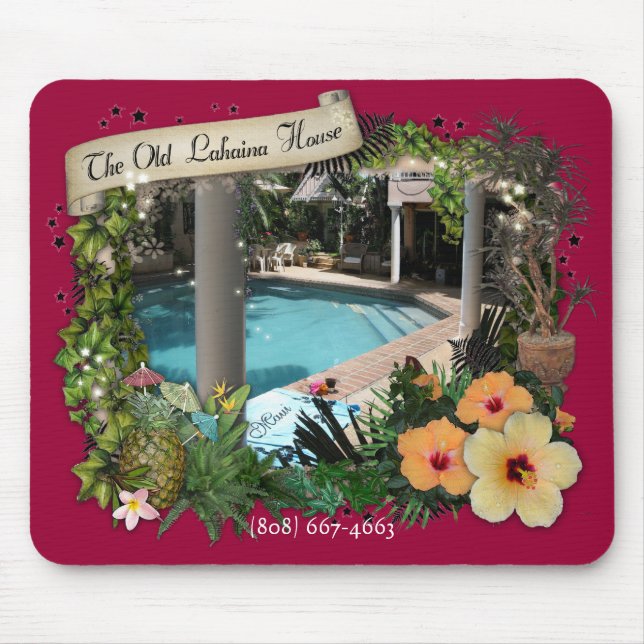 Old Lahaina House Mouse Pad (Front)