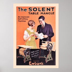Old Laundry Table Mangle Poster