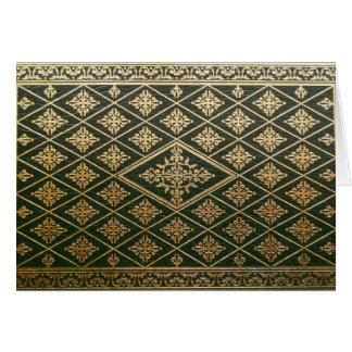 Old Leather Book Cover Green and Gold